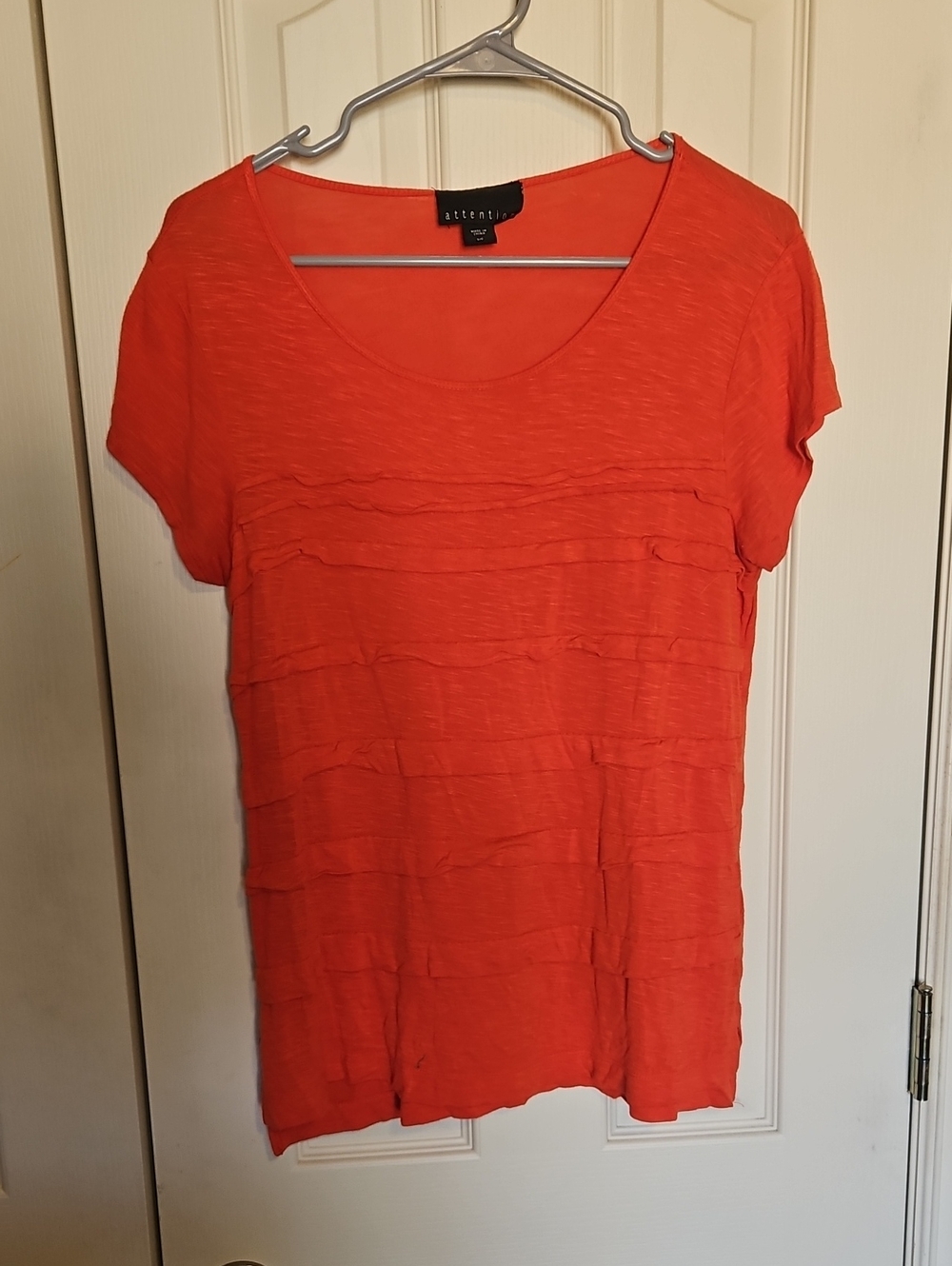 Attention Brand Orange Ruffled Shirt